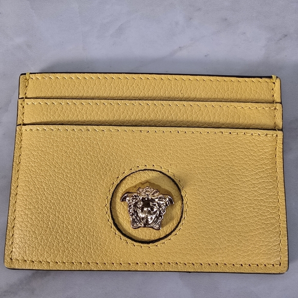 Versace Accessories - Versace Yellow Card Holder with Medusa Emblem